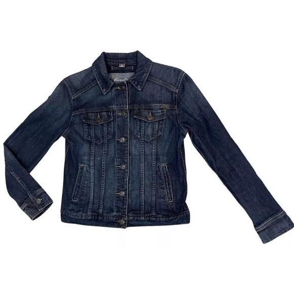 Eddie Bauer Women’s Denim Jacket Size Small Trucker Biker Pockets Classic EUC - Picture 1 of 6